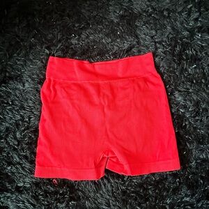 Red spandex shorts